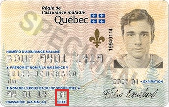 Rectangle rouge indiquant votre désignation de sexe sur votre carte d'assurance maladie